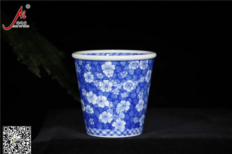 青花【万花富贵】小可乐杯